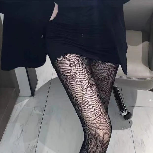 Women's Fashion Sexy Rhinestone Pantyhose High Elastic Mesh Hollowed Out Black Stockings Girls' Slim Fishing Net Tights JK Gift