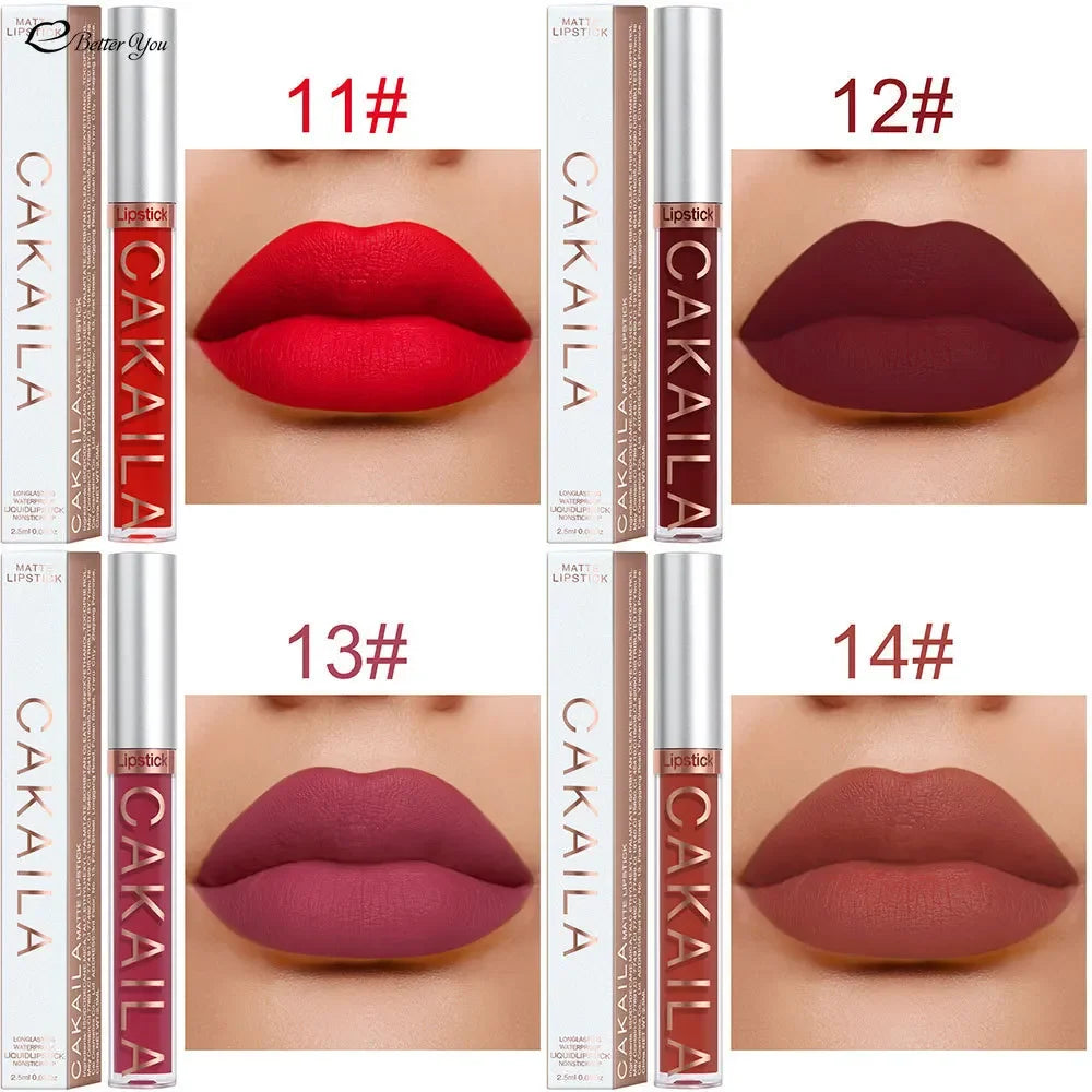 KACAILA 18 Colors Waterproof Liquid Lipsticks Lip Makeup Matte Velvet Lipstick Lip Gloss Cosmetic Nude Long Lasting Cosmestics - Seprincess