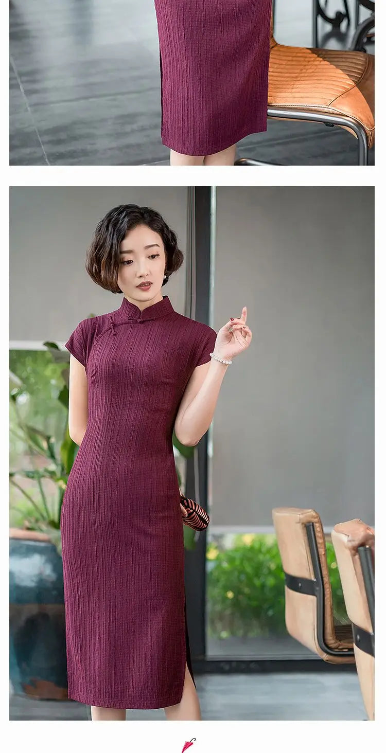 Qipao Modified Cheongsam Women's 2023 Summer Chinese Cheong Sam Retro Tang Style Short Sleeve Stand Collar Vintage Dress Woman - Seprincess