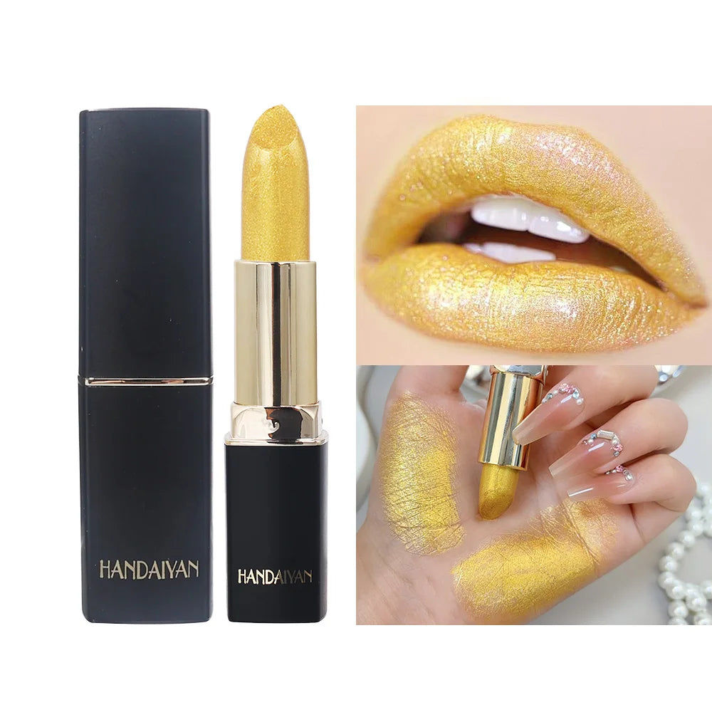 Diamond Shiny Lipstick Moisturizing Long Lasting Waterproof Pearl Lip Gloss Glitter Shimmer Sexy Lipsticks Lips Makeup Cosmetics