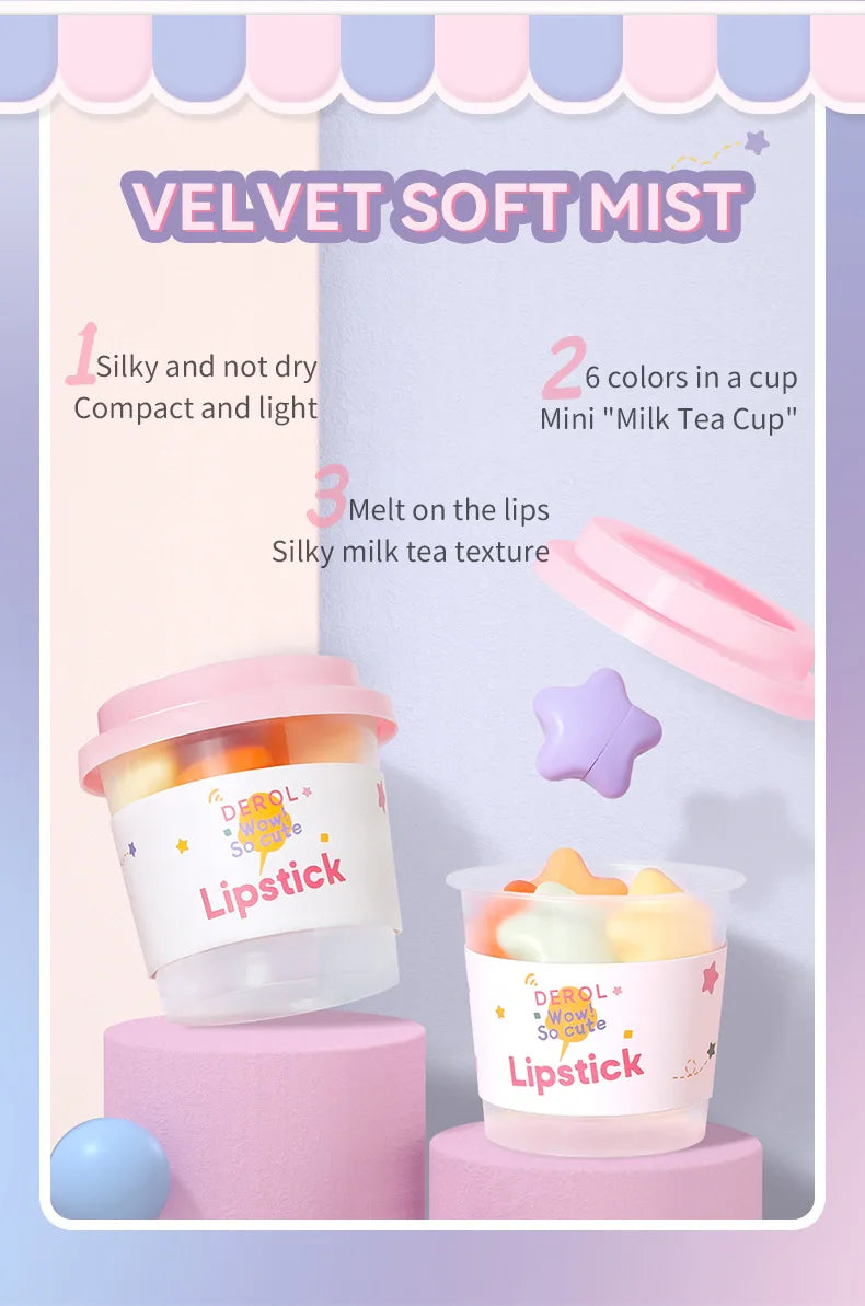 DEROL Matte Set Lipstick Capsule Lipstick Star Candy Mini Capsule Lipstick - Seprincess