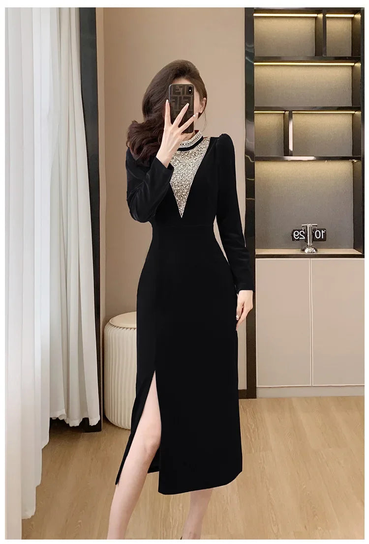 2024 Real-time Banquet Design Sensibility Heavy Embroidery Dress Yearly Hostess Warrior Gown New Year Dress