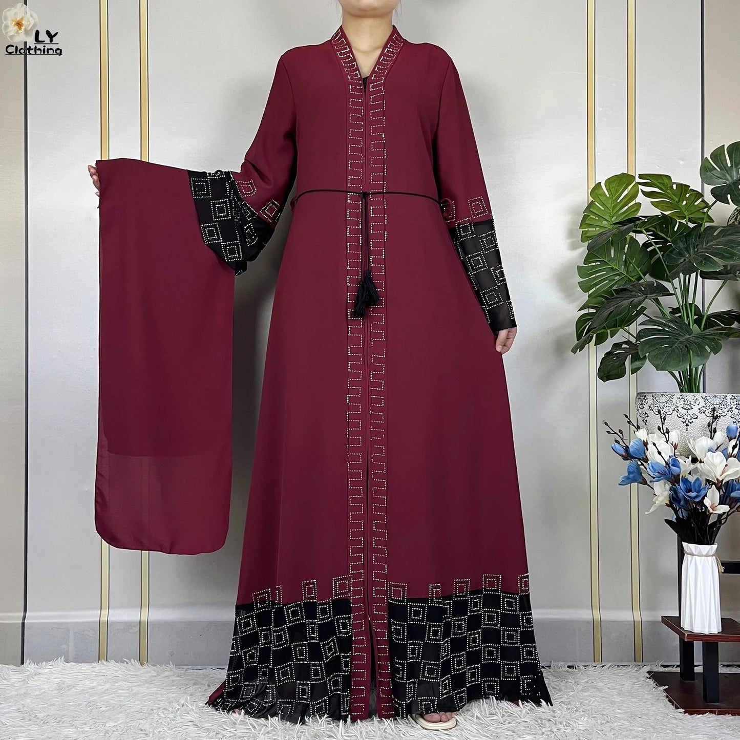 2024 For Women Elegant Dresses Dubai Party Outfits Long Sleeved Chiffon Dashiki Muslim Women Robe Open African Abaya Clothing - Seprincess