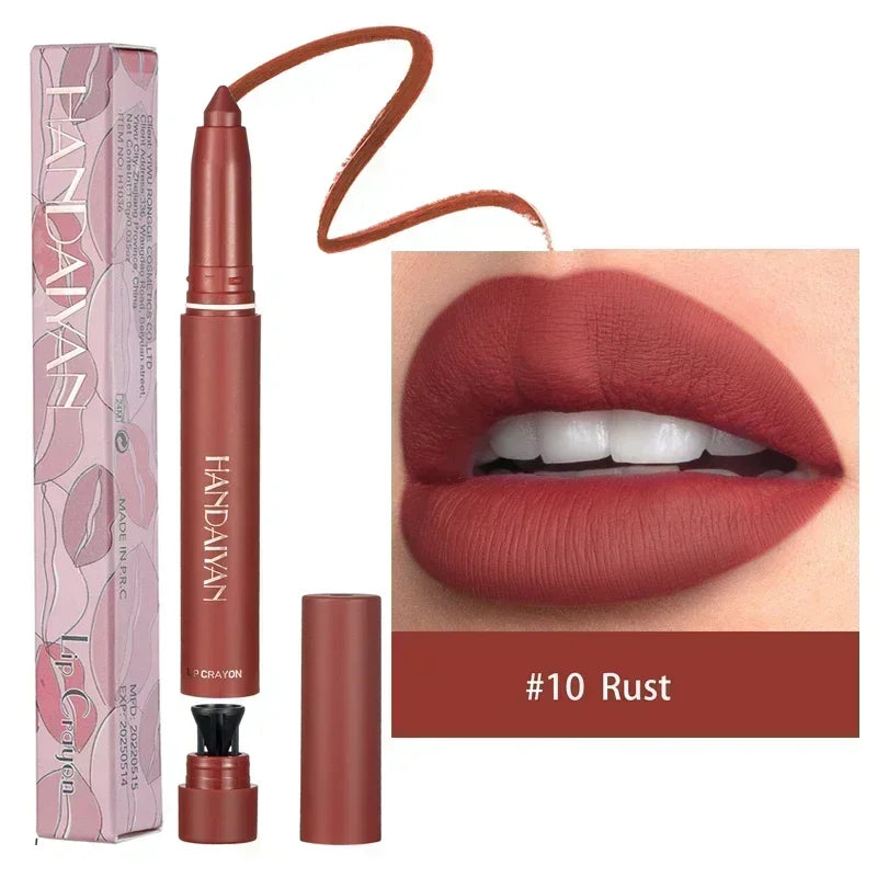 Nude Brown Lipliner Pen Waterproof Sexy Red Matte Contour Tint Lipstick Lasting Non-stick Cup Lipliner Pen Lips Korean Cosmetics - Seprincess