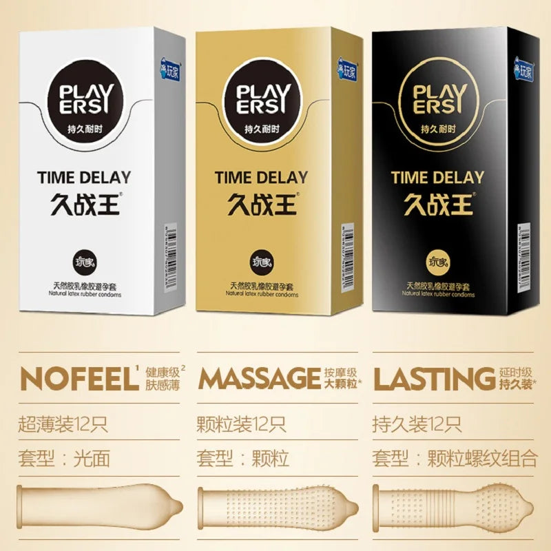 12pcs Delay Ejaculation Condom Sex Toy For Adult Men Dotted Threaded Penis Sleeves Ultra-thin Lasting Condom Adult Sex Supplies - Seprincess