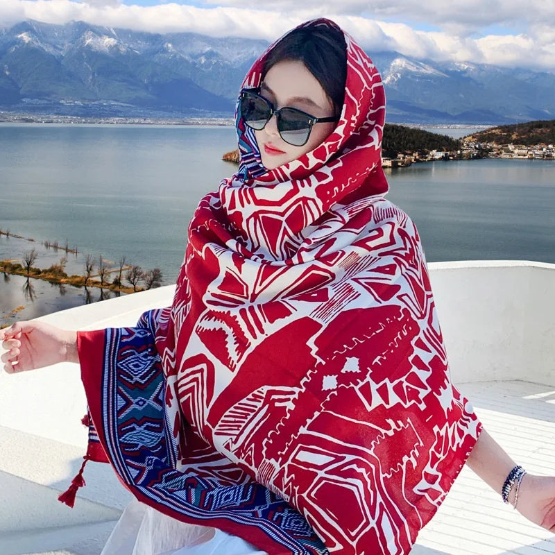 2018 New 90x180cm Twill cotton Pareo Beach Cover-Ups Women Large Beach Dress Bikini Bathing Swimwear Cover Up Sarong Wrap Scarf