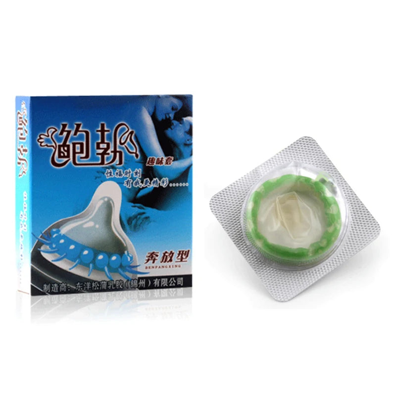 Ultra-Thin Lubricated Condoms Large Particles Ribbed Dotted Granular Passionate Contracepation Sex Toys for Men Penis Sleeves - Seprincess