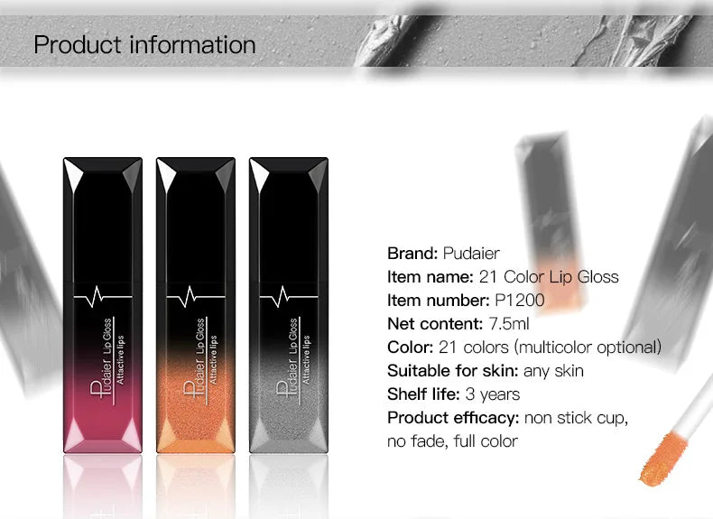 21-Color Lip Gloss Matte Mist Liquid Lipstick Waterproof Long lasting Cosmetics Lip Tint Paste Not-fade Lip Glaze - Seprincess