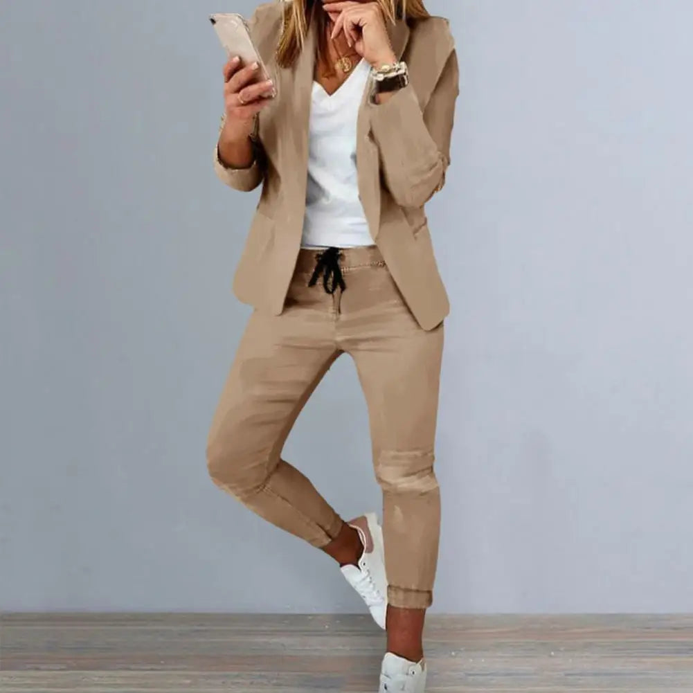 2023 Women Fashion Two Pieces Sets Office Wear Blazers Coat And Pants Female - Seprincess