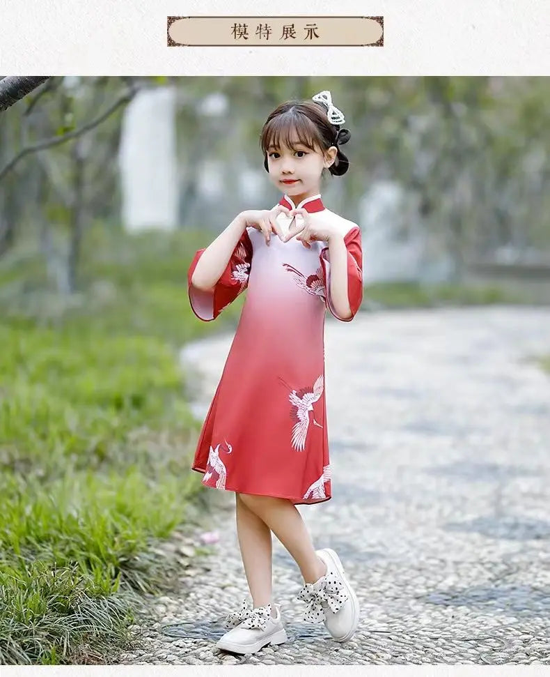 Kids Hanfu Dress Elegant Princess Dress Summer Dresses Chinese Cheongsams For Girls Traditional Chinese Dress Toddler Dress - Seprincess