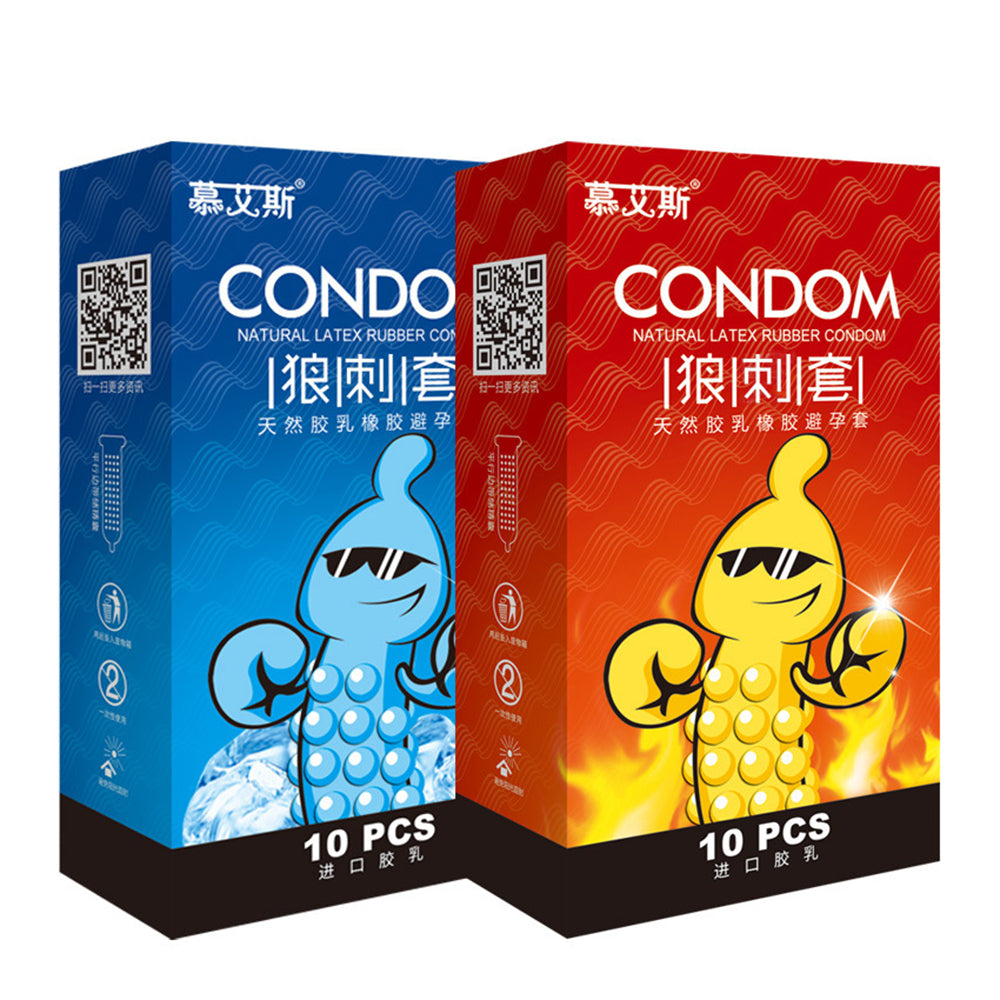 G spot Condoms 10PCS Particles for long sex Delay Ejaculation thin Condoms Big dotted Stimulation Penis Sleeves Adult Sex Toys - Seprincess