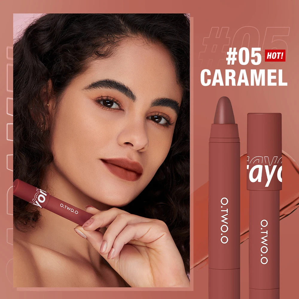 O.TWO.O Hot 6 Colors Lipstick Pencil Matte Velvet Lip Liner Waterproof Smudge Proof Lip Stick Pen Stick Women Makeup - Seprincess