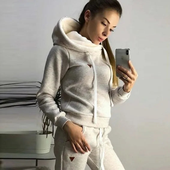 Two Piece Sets Casual Tracksuit Women Hooded Pullover Hoodies and Pants Suit Outfits Female Sweatshirts Autumn Spring Tracksuits