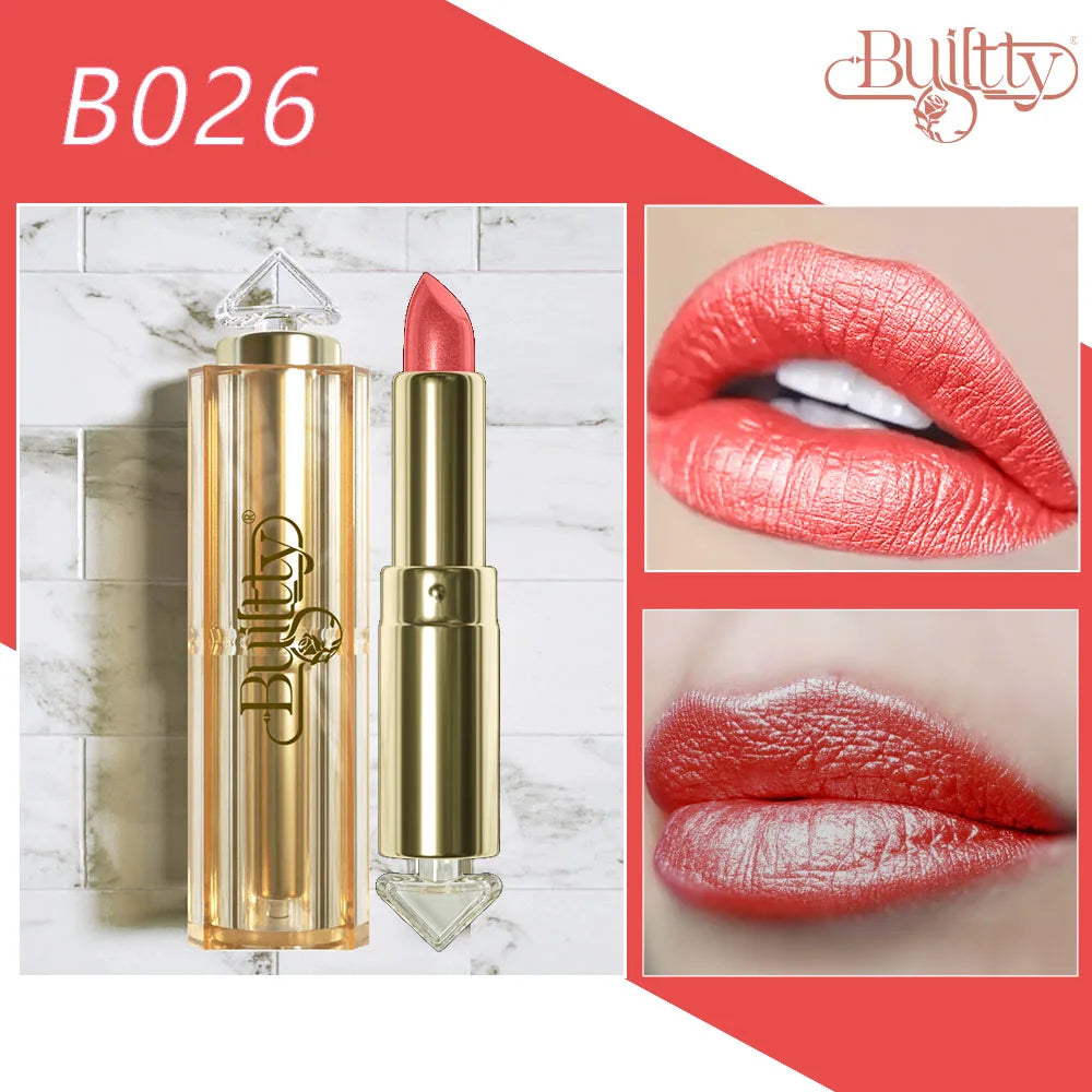 12 Colors Korea Matte Glitter Lipstick Pink Nude Matte Gliter Waterproof Kissproof Glitter Flip Lipstick Orange Dropshipping - Seprincess