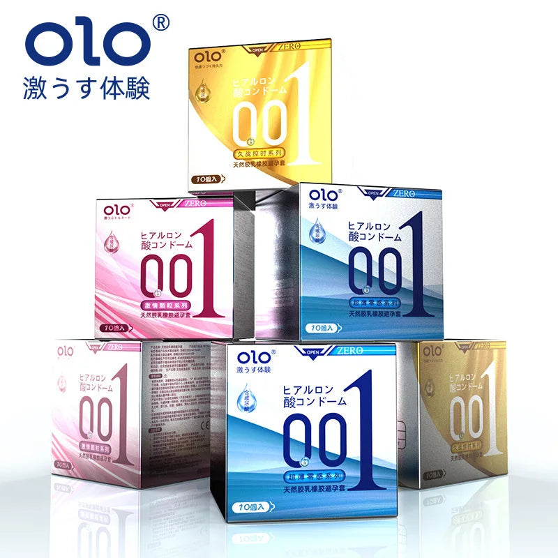 OLO Ultrathin Condoms 0.01 Zero Feeling 10PCS Penis Sleeve for Man Hyaluronic Acids Ejaculation Delay Condoms Adults Sex Toy 18+ - Seprincess