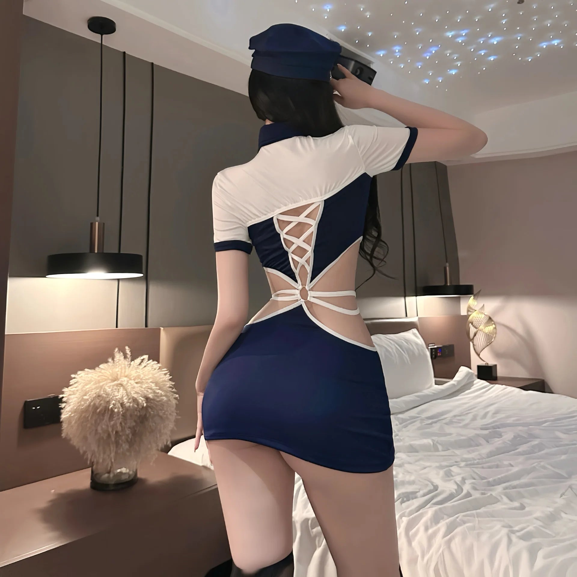 Lingerie Uniform Temptation Police Dress Tight and Ultra Short sexy costume woman Babydoll Fantasy clothing night richiami xxx - Seprincess