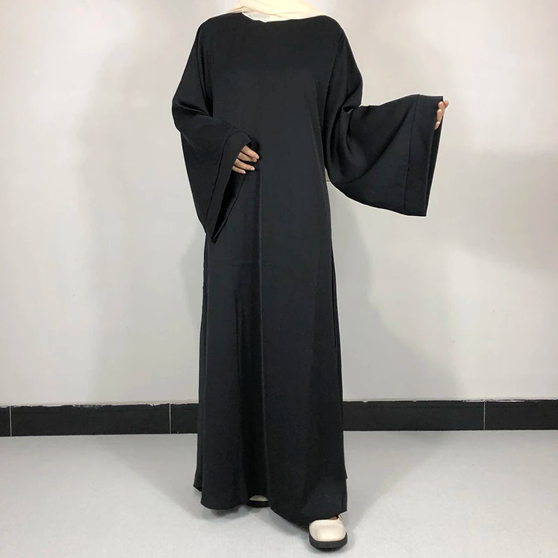 15 Colors Basic Plain Nida Abaya With Free Belt High Quality Muslim Women Modest Simple Dress EID Ramadan Islamic Clothing - Seprincess