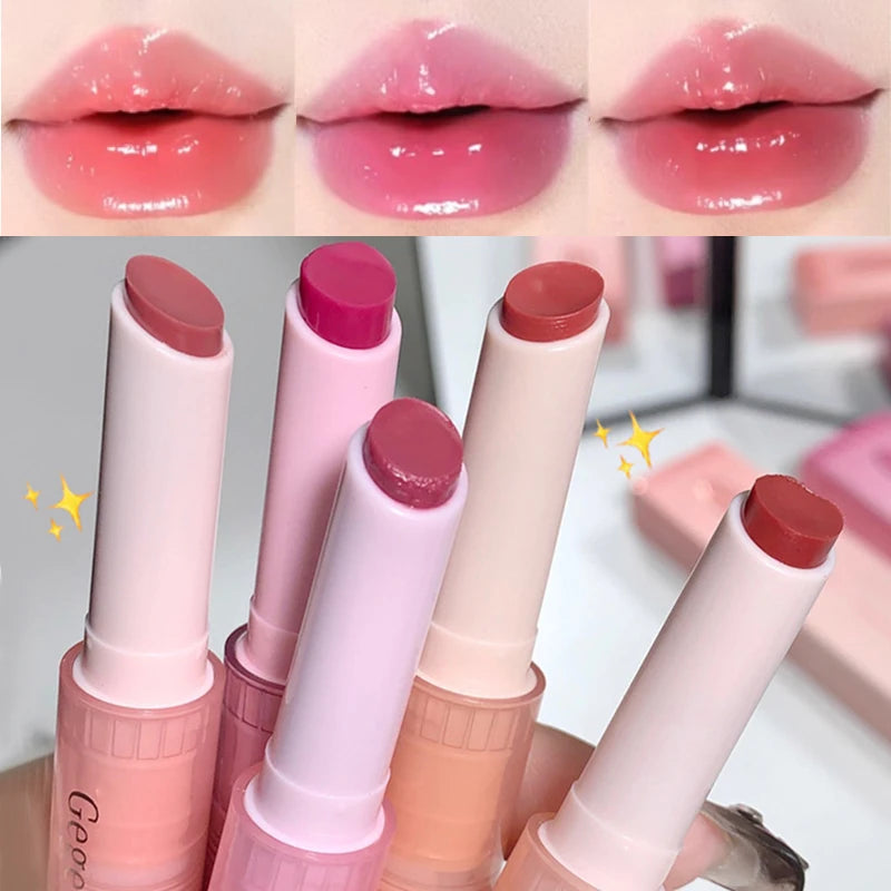 Jelly Pink Lipsticks Pen Moisturizing Lasting Mirror Water Light Solid Lip Gloss Glass Clear Lip Glaze Makeup Korean Cosmetics - Seprincess