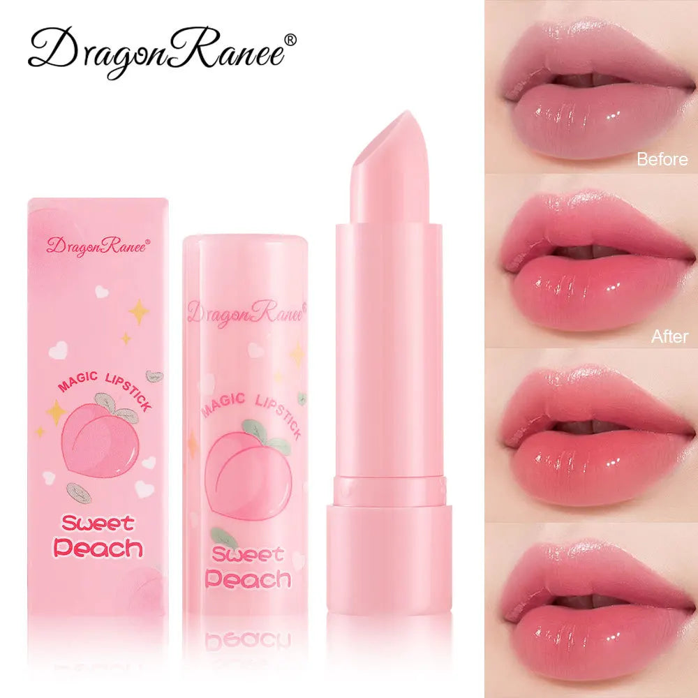 1PC Color Changing Lip Balm Temperature Change Tinted Lipstick Peach Moisturizing Lasting Waterproof Makeup Lip Care Cosmetics - Seprincess