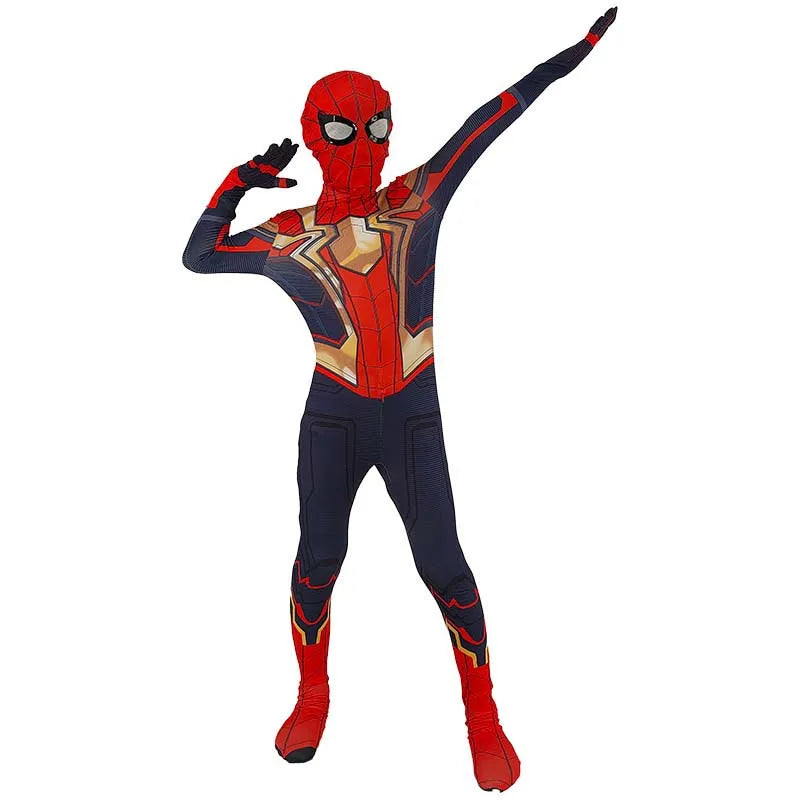 Kids Spider-Man Cosplay Fantasy Costumes Jumpsuit Superhero Miles Morales Movie Role Play Boys Girls Halloween Carnival Bodysuit - Seprincess