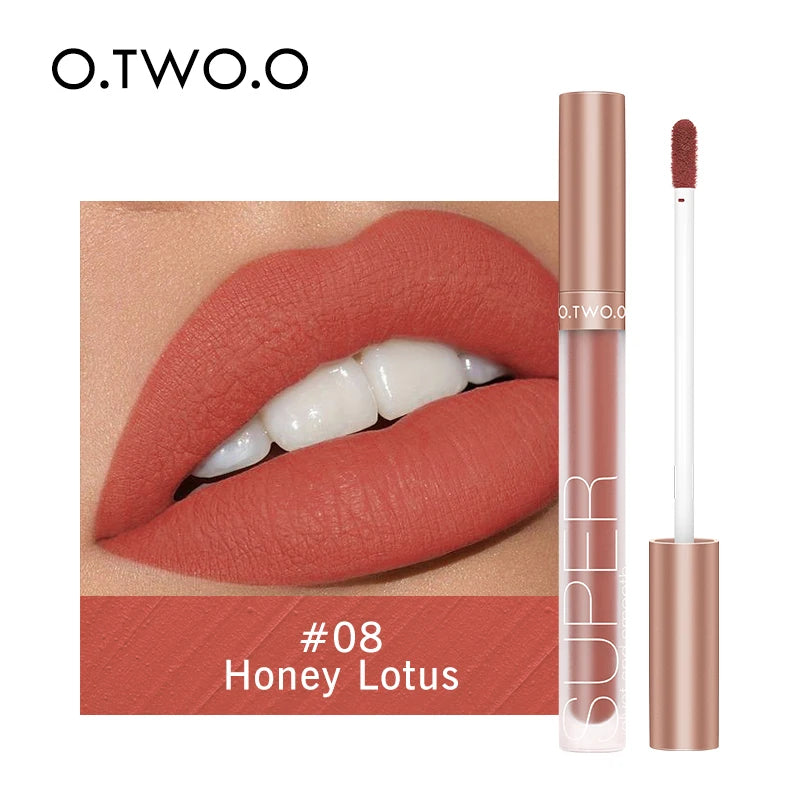 Wholesale O.TWO.O Lipstick Lip Gloss Makeup Waterproof Velvet 12 Colors Liquid Lip Stick Matte Long Lasting Sexy Red Lip Tint