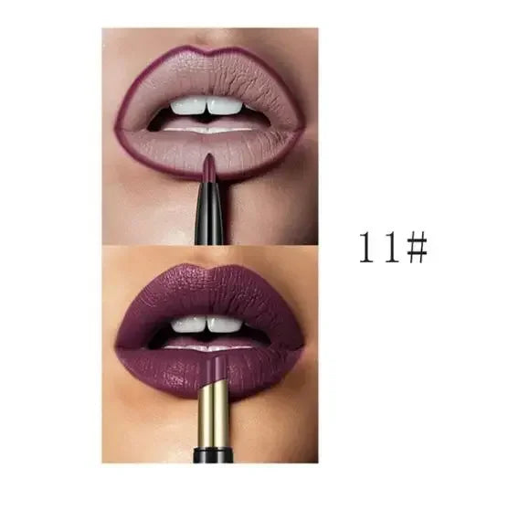 Pudaier 16 Colors Double Ended Lipstick Lip Pencil Combination Waterproof Makeup Long Lasting Beauty Half Matte Lip Stick - Seprincess