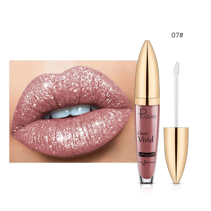 Diamond Lip Gloss Shimmer Pearlescent Waterproof Long Lasting Non-stick Cup Matte Glitter Liquid Lipstick Lip Glaze Lips Make Up - Seprincess