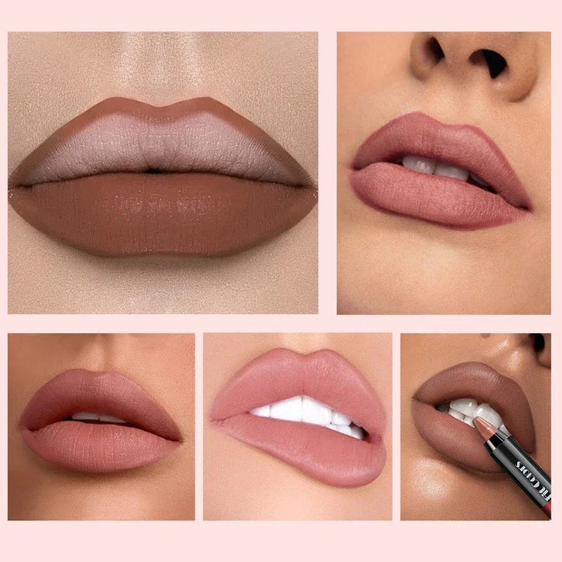 Brown Lip Long Lasting Waterproof Lipstick Cheap Makeup Items 24 Hours Water Resistant Lipsticks Liners Liner Lips Beauty - Seprincess