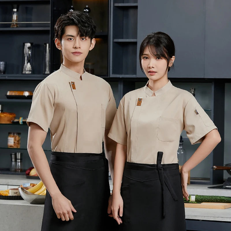 Black chef uniform Restaurant long Sleeve Cooking Coat Chef T-shirt Baker Work Uniform Hotel Kitchen Clothes Waiter Overalls - Seprincess