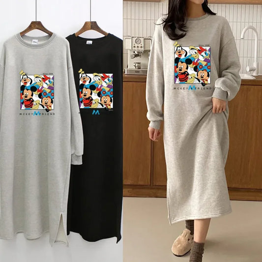 2023 Autumn/winter New Style Petite Sweatshirt Dress Women's Clothing Tweed Style Inner Autumn Winter Long Dress - Seprincess