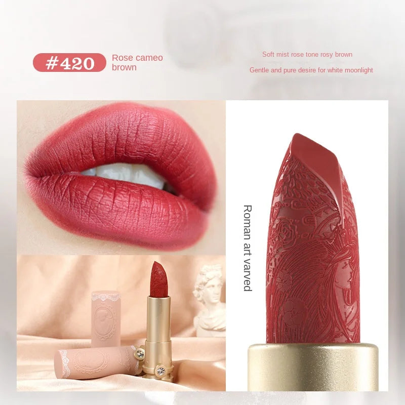 Artistic Embossed Lipstick MatteSexy Matte Lipsticks Waterproof Lip Gloss Long Lasting Liquid Lipstick Korean Makeup Cosmetics - Seprincess