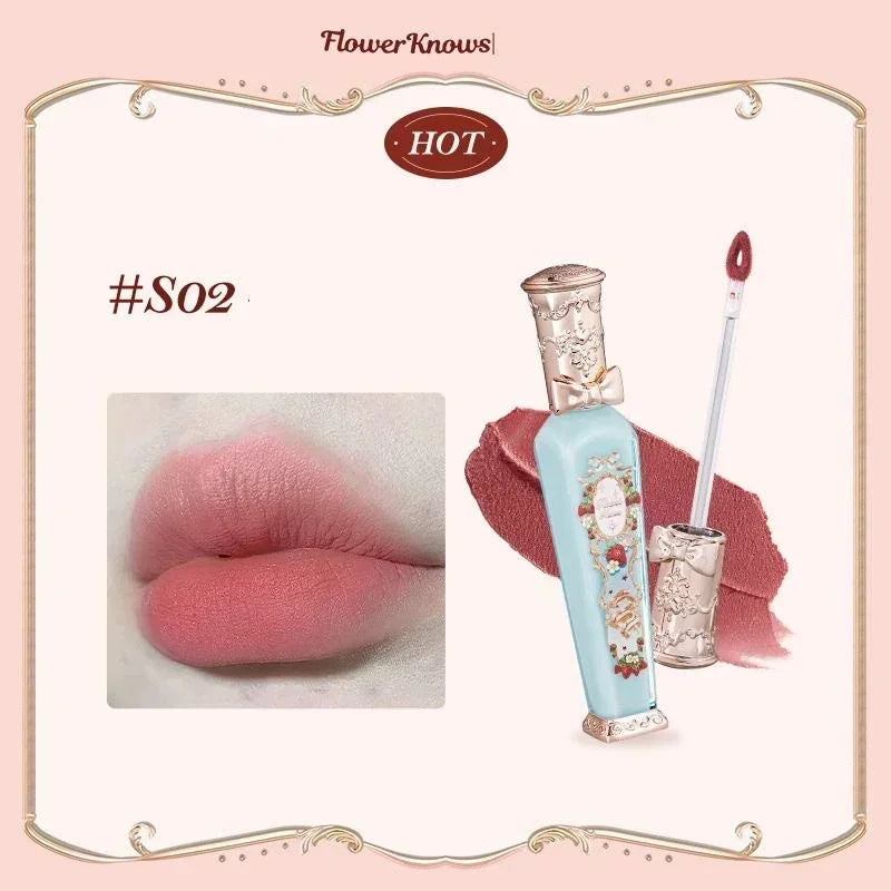 Flower Knows Swan Ballet Little Angel Collection Lipstick Velvet Matte Waterproof Lip Stick Vegan Long Lasting Lip Gloss Korean