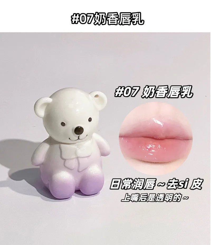 Bear Family Matte Lipstick Set High Quality Cute Makeup Waterproof Cosmetics Gift Beauty Ornaments Necklace - Seprincess