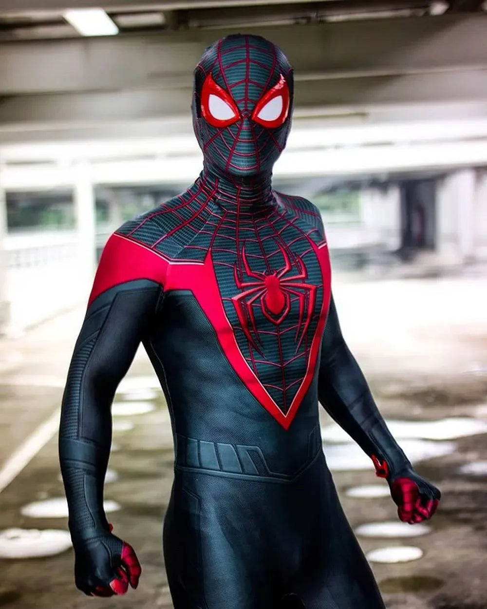 Adults Halloween Miles Morales PS5 Spiderman Peter Parker Superhero Cosplay Costume Bodysuit Zentai Suit Party Jumpsuits - Seprincess