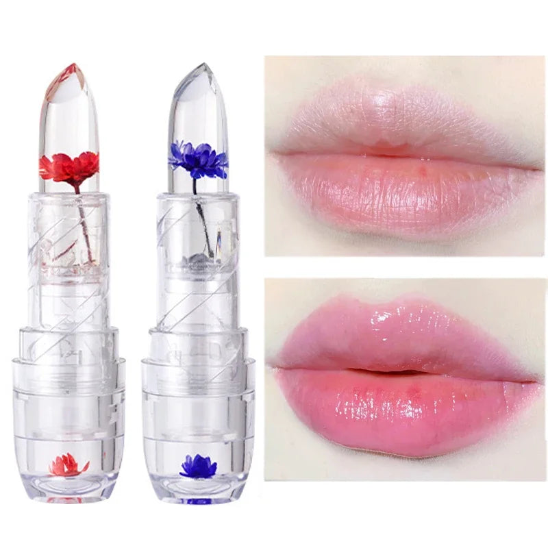 Moisturizing Flower Lipstick Waterproof Temperature Color Change Jelly Crystal Transparent Magic Lip Blam Repair Lips Cosmetics - Seprincess