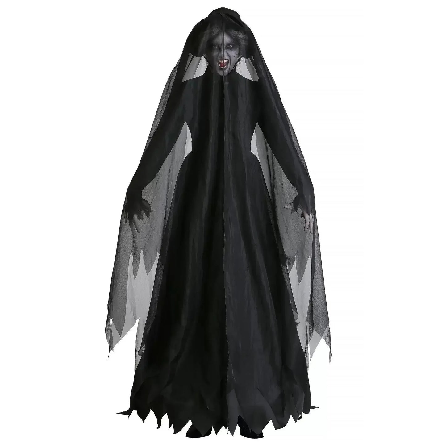 Halloween Costume Ghost Bride Witch High Quality Vampire Game Soft Cosplay Horror Demon Costume Black Gauze Dress - Seprincess