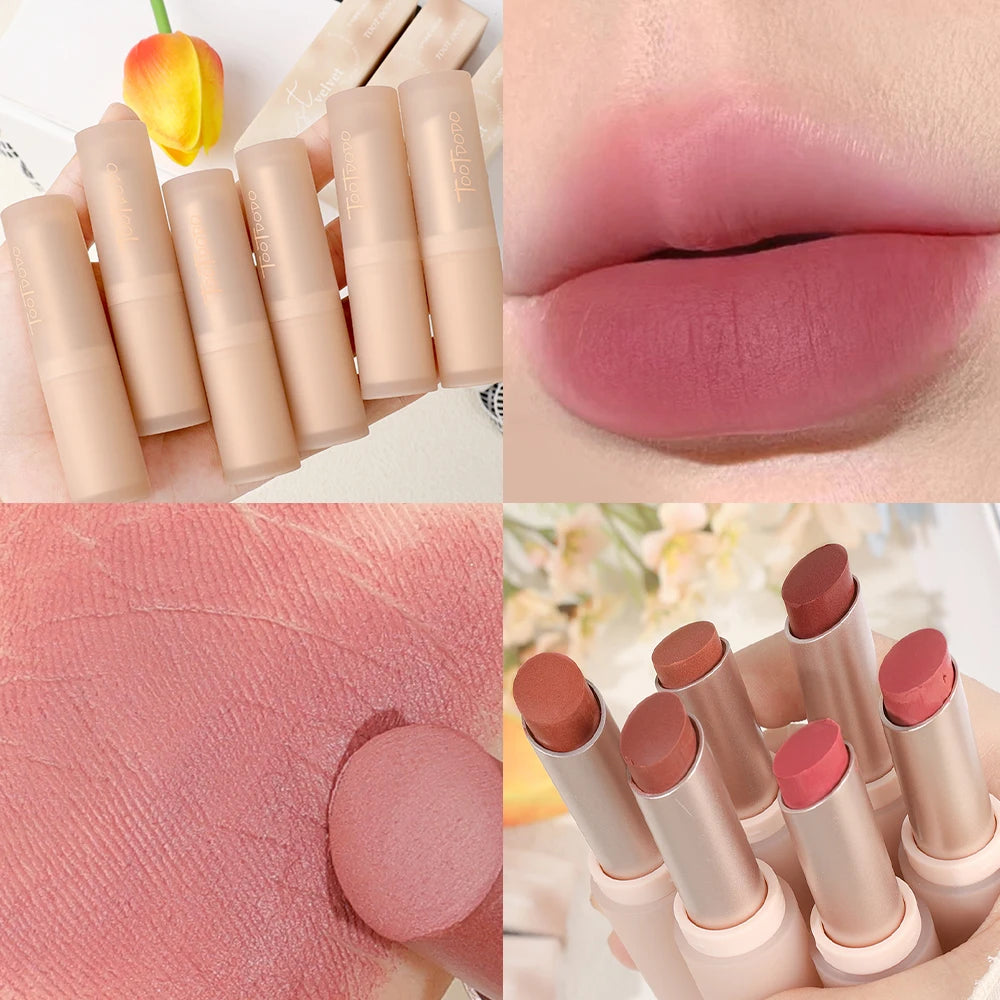 Matte Misty Lipstick 6 Colors Waterproof Non Sticky Cup Lip Stick Lasting Moisturizing Velvet Nude Lip Tint Makeup Cosmetics - Seprincess