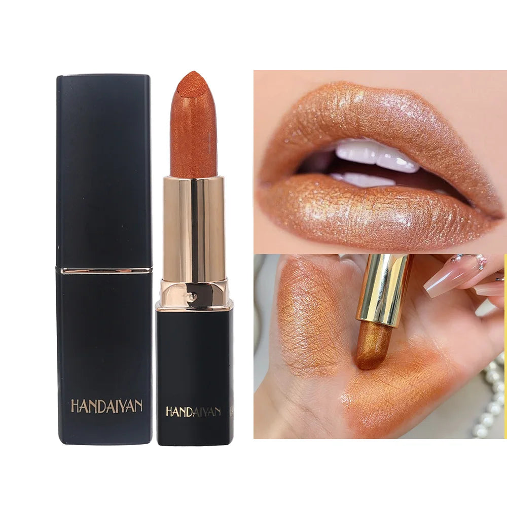 Diamond Shiny Lipstick Moisturizing Long Lasting Waterproof Pearl Lip Gloss Glitter Shimmer Sexy Lipsticks Lips Makeup Cosmetics - Seprincess