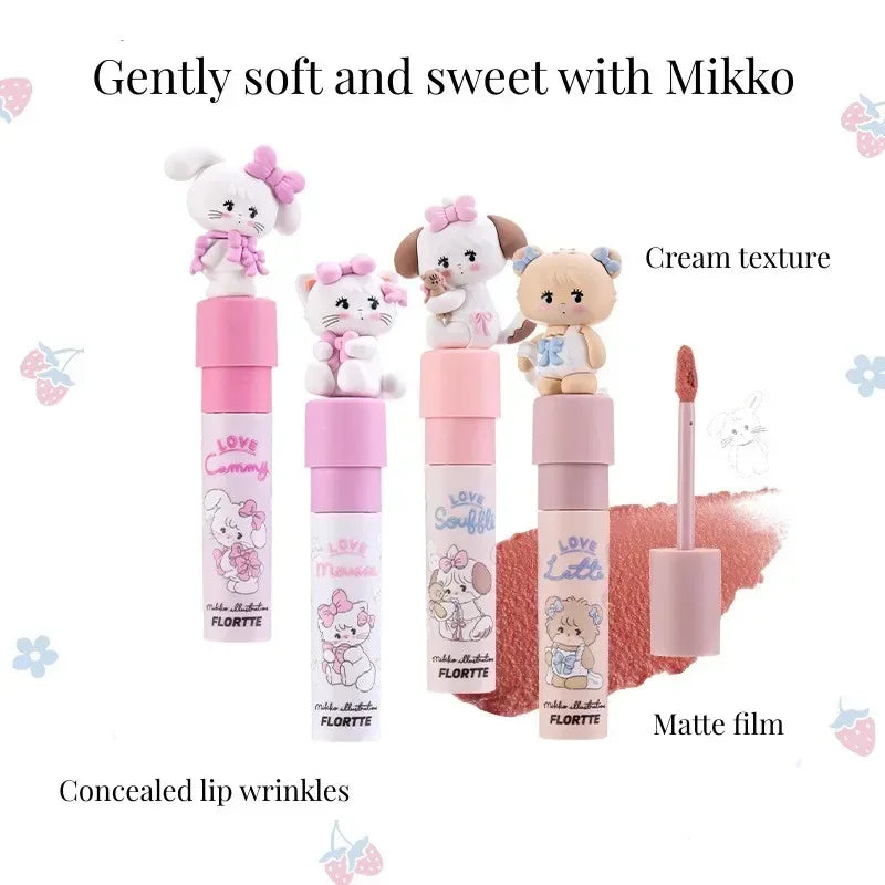 FLORTTE/MIKKO Co Branded Lipstick Milk Cake Lip Cream Soft Lip Mud Lip Glaze Tint Matte Velvet Lipsticks Beauty Korean Cosmetics - Seprincess