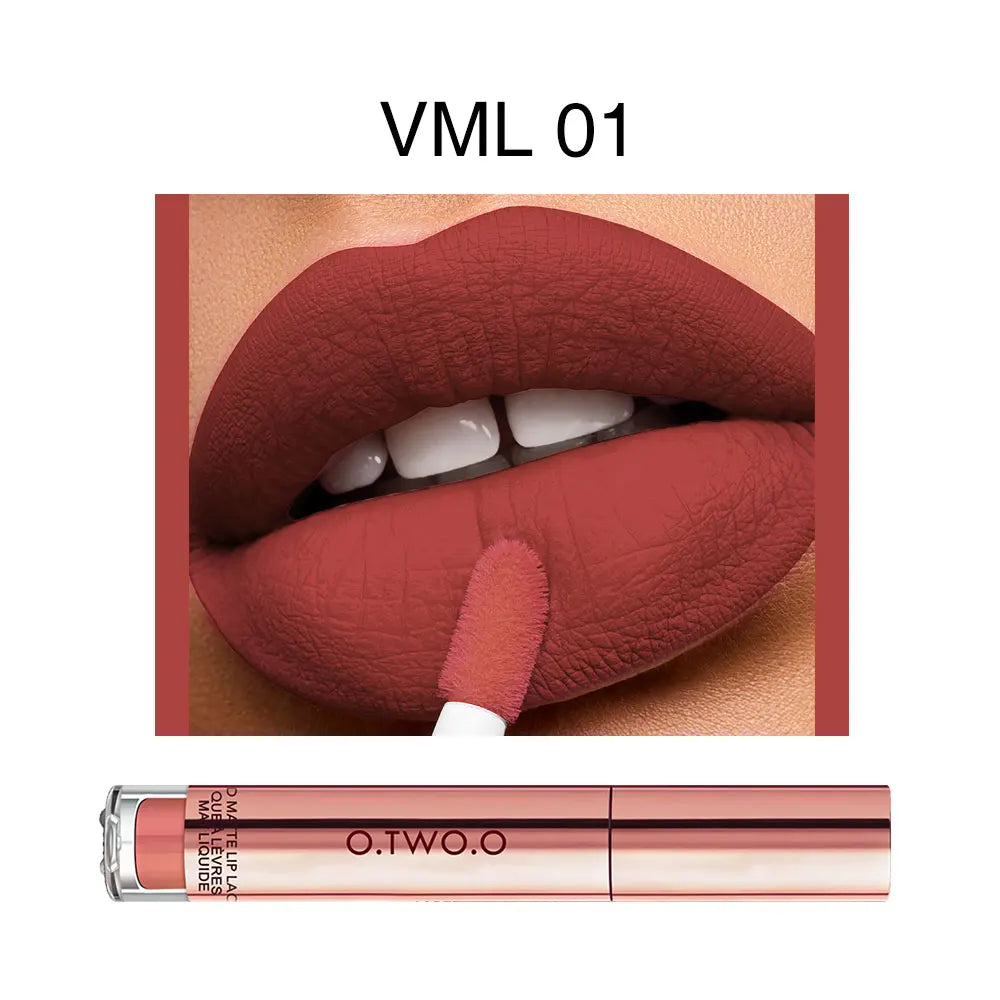 O.TWO.O 12 colors High Quality Velvet Matte lipstick Long Lasting Lips Makeup Waterproof Easy to Wear Matte Liquid Lip Gloss - Seprincess