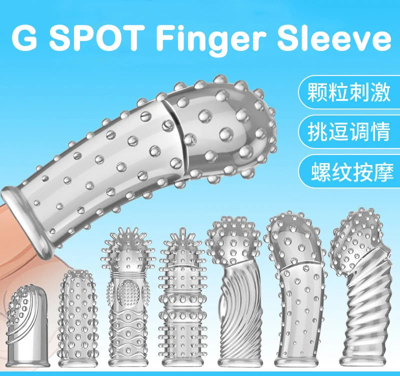 G-spot Finger Condoms Vaginal Stimulation Sex Toys For Man Woman Les Big Spikes Finger Sleeve Clitoris Massage Adult Sex Product - Seprincess