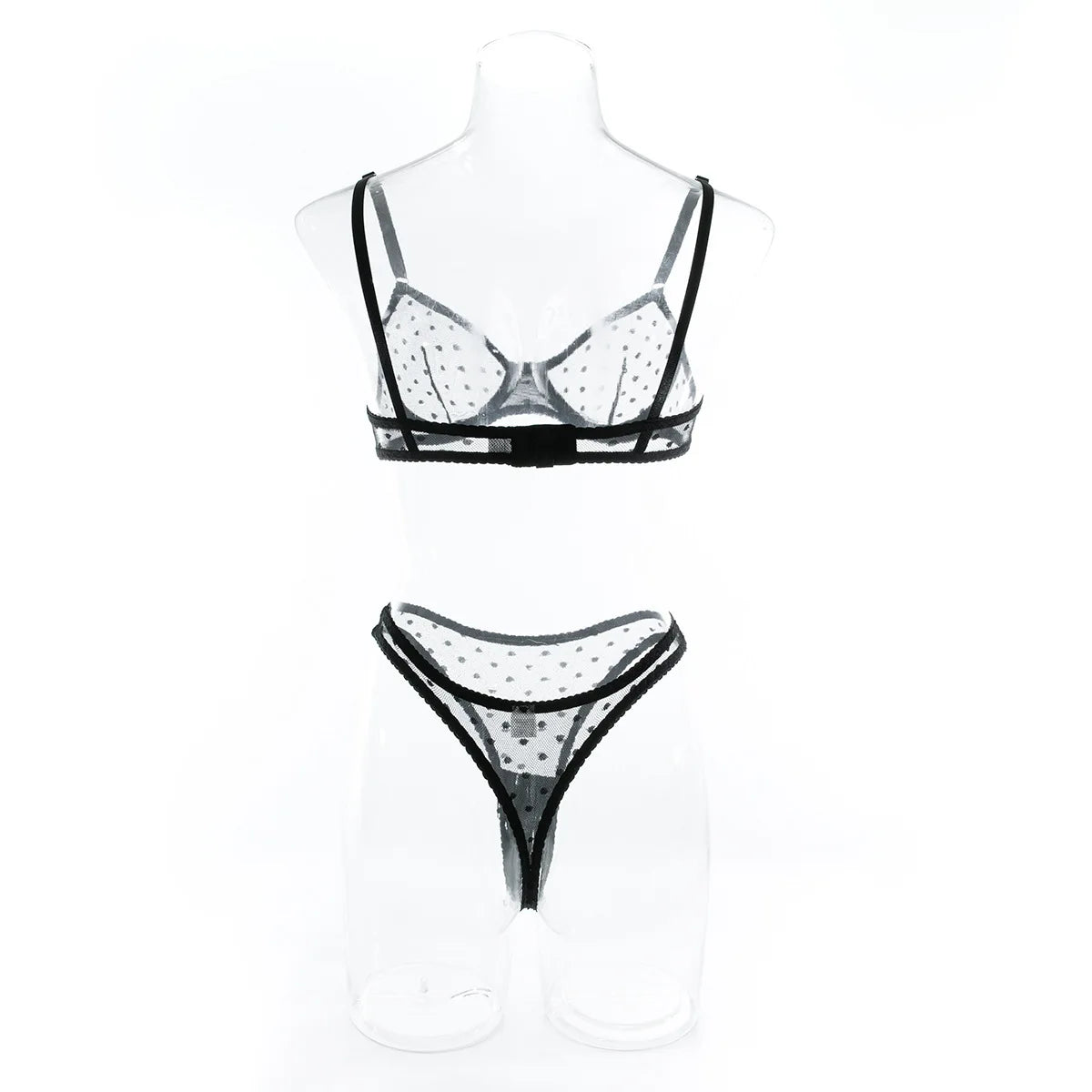 Bra set Dot thin mesh see through tight fitting promotions 99% sales sexy lingеrie set Women sets sexy bras sexy female intimate - Seprincess