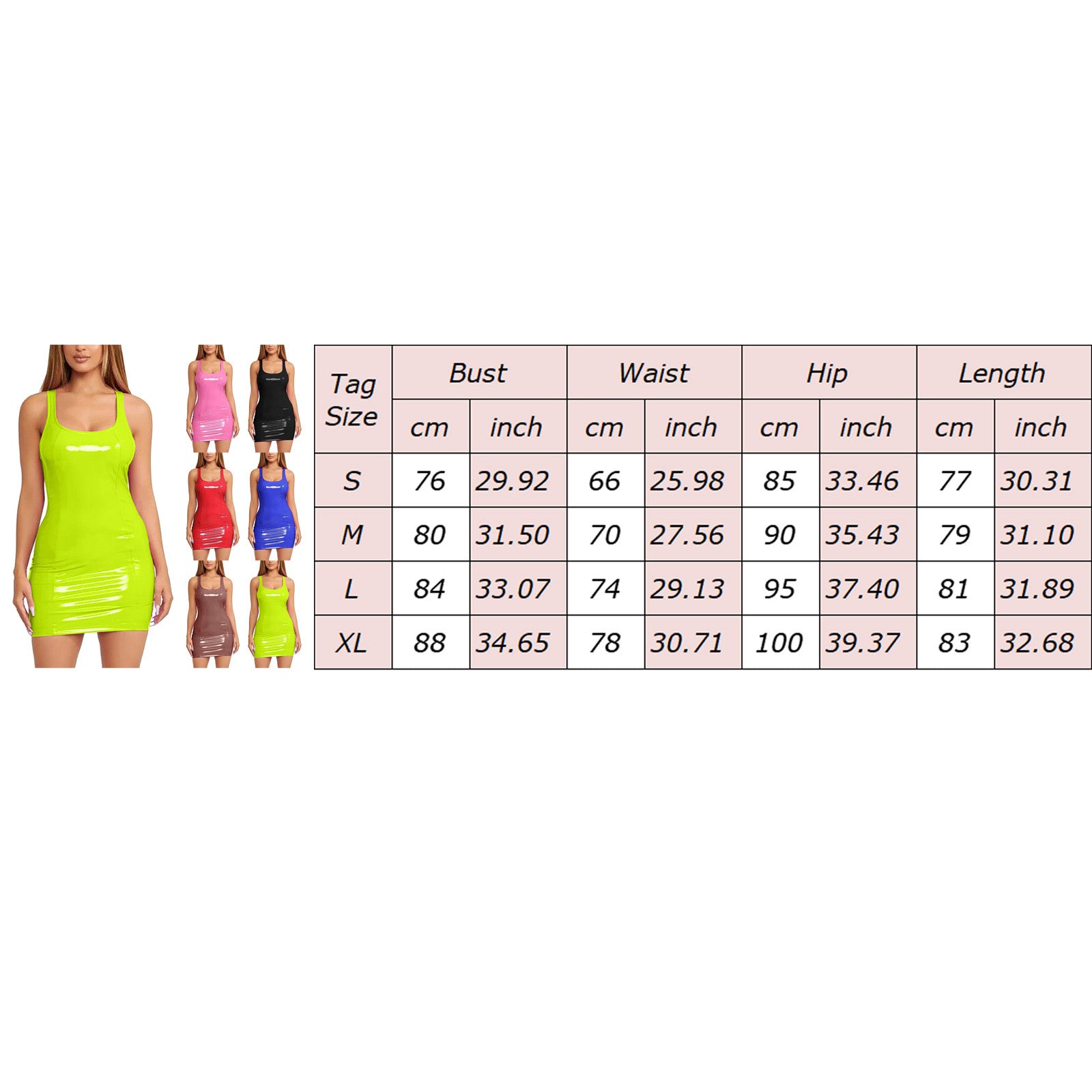 Multicolour Sexy Pink PU Leather Bodycon Party Club Dresses Vestido Women Sleeveless Low Cut Back Zipper Elastic Mini Dress - Seprincess