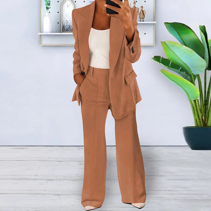 Autumn Fashion New Women's 2PCS Pants Sets Business Office Ladies Formal Blazer And Pants Sets Tracksuit Sets Female Outfits - Seprincess