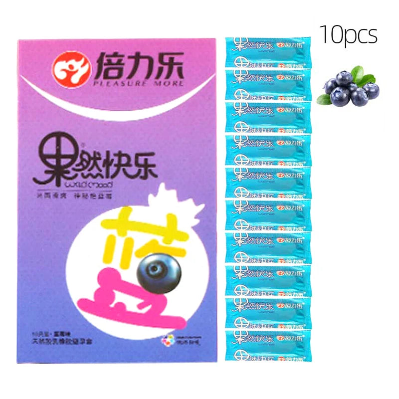 10pcs Oral Sex Condoms Fruit Flavor Passionate Contracepation Sex Toys Cherry Fragrance Cock Penis Sleeve Sex Supplies for Men - Seprincess