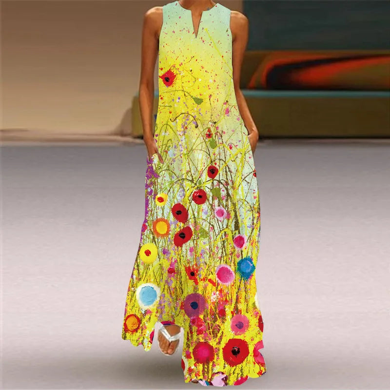 Summer Long Dress Women's Elegant Robe  Party Sleeveless  Casual Sundress Vintage  y2k Vestidos Para Mujer  S-5XL - Seprincess