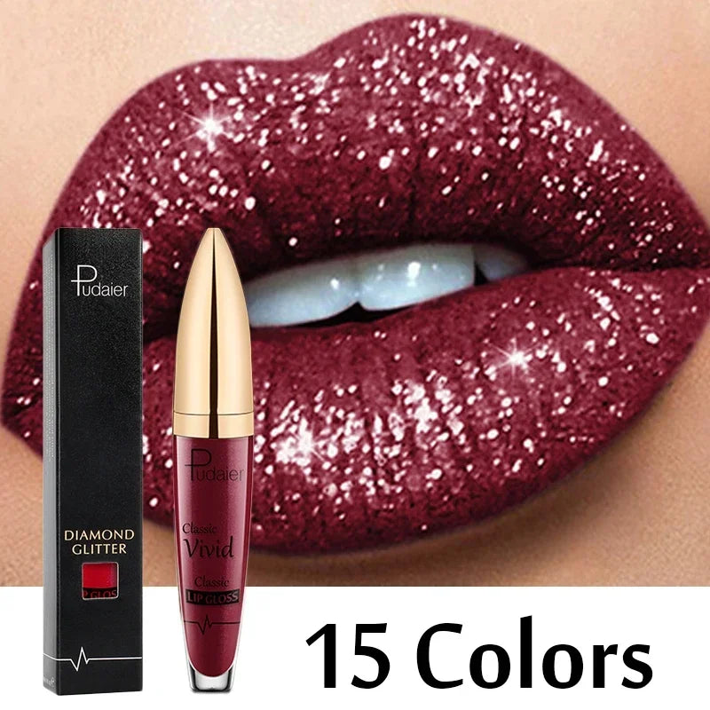 18 Colors Glitter Lip Gloss Waterproof Long Lasting Diamond Matte To Shimmer Metallic Liquid Lipstick Women Lips Makeup Cosmetic - Seprincess