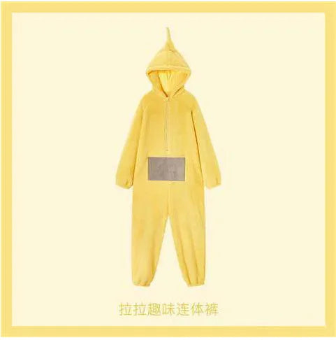 New Miniso New Teletubbies Cartoon Adult Jumpsuit Costume Adult Onesie Pajamas Unisex Animal One-Piece Clothes Cosplay Homewear - Seprincess