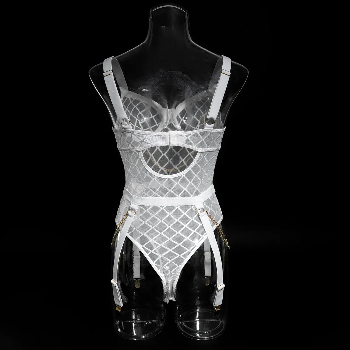 Bodysuit Tight fitting deep V-strap with see through grid pattern anal fetish sexy hot underwear women sexy lingеrie set xxx - Seprincess