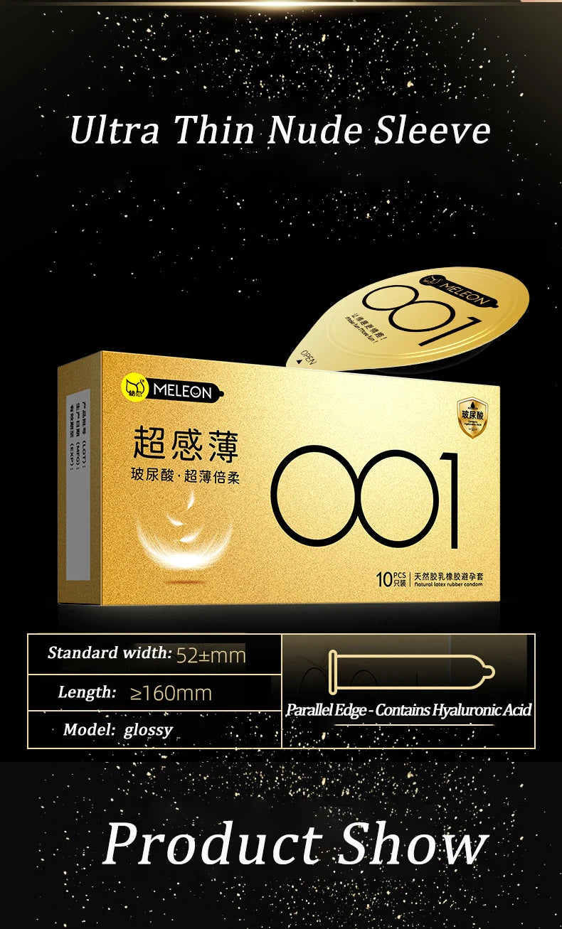 Hyaluronic Acid Condom Male Ultra-thin 001 Invisible Condom Adult Natural Latex 52mm Penis Sleeves Lubricated Safer Sex Products - Seprincess